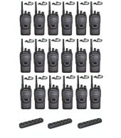 Set van 18 Wouxun KG-969 UHF IP65 10Watt Portofoons met multilader en D-shape oortje