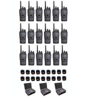 Set van 18 Wouxun KG-969 UHF IP65 10Watt Portofoons met tafellader en koffer