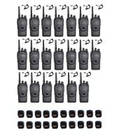 Set van 20 Wouxun KG-969 UHF IP65 10Watt Portofoons met tafellader en beveiliging oortje