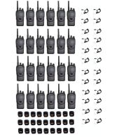 Set van 24 Wouxun KG-969 UHF IP65 10Watt Portofoons met tafellader en beveiliging oortje