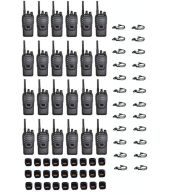 Set van 24 Wouxun KG-969 UHF IP65 10Watt Portofoons met tafellader en D-shape oortje