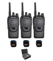 Set van 3 Wouxun KG-969 UHF IP65 10Watt Portofoons met tafellader en koffer