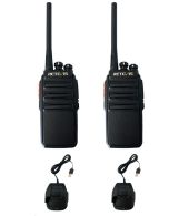 Set van 2 Retevis RT24V VHF Freenet Portofoons met tafellader 