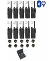 Set van 10 Hytera HP605G DMR UHF IP67 5W GPS, Bluetooth tafellader en beveiligingoortje