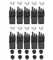 Set van 10 Motorola R2 UHF Analoog IP55 5Watt met tafellader en beveiligingoortje