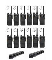 Set van 12 Hytera HP605 UHF DMR IP67 5Watt met multilader en beveiligingoortje