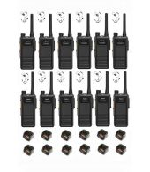 Set van 12 Hytera HP605 UHF DMR IP67 5Watt met tafellader en D-shape oortje