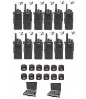 Set van 12 Inrico T522A IP66 4G LTE POC Zello K1 2-Pins met beveiliging oortje en koffer