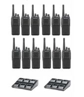 Set van 12 Kenwood NX-1300DE3 UHF DMR IP54 5Watt Portofoon met 2 multiladers