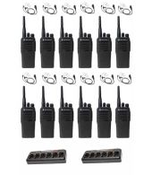 Set van 12 Motorola DP1400 UHF Analoog IP54 5Watt met multilader en beveiligingoortje