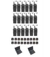 Set van 18 Inrico T522A IP66 4G LTE POC Zello K1 2-Pins met beveiliging oortje en koffer