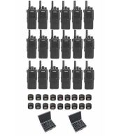 Set van 18 Inrico T522A IP66 4G LTE POC Zello Portofoon K1 2-Pins met koffer