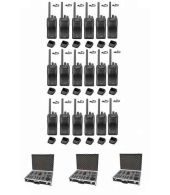 Set van 18 stuks Kenwood TK-3501 PMR446 met D-shape oortje tafelladers en koffer