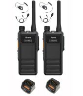Set van 2 Hytera HP605 UHF DMR IP67 5Watt met tafellader en D-shape oortje