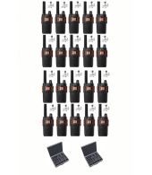 Set van 20 Cobra RX380 PMR446 portofoons IPX2 met D-shape oortje en koffer