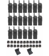 Set van 20 Inrico T522A IP66 4G LTE POC Zello Portofoon K1 2-Pins met koffer