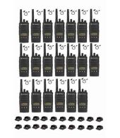 Set van 20 Motorola XT460 IP55 PMR446 met D-shape oortje M1 2-Pins en tafellader 