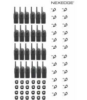 Set van 24 Kenwood NX-1300NE3 UHF Nexedge IP54 5Watt Portofoon met tafellader en beveiligingoortje