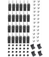 Set van 24 Kenwood TK-3701D IP55 Portofoon met beveiliging oortje tafellader koffer