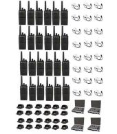 Set van 24 Motorola XT420 UHF IP55 PMR446 Portofoon met laders beveiliging oortje en koffer