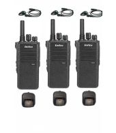 Set van 3 Inrico T522A IP66 4G LTE POC Zello Portofoon K1 2-Pins met D-shape oortje