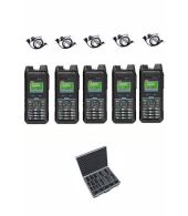 Set van 5 Inrico T330 4G LTE Zello Smart Portofoon IP68 met beveiliging oortje en koffer