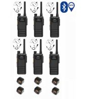 Set van 6 Hytera HP605G DMR UHF IP67 5W GPS, Bluetooth tafellader en beveiligingoortje
