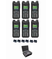 Set van 6 Inrico T330 4G LTE Zello Smart Portofoons IP68 met tafellader en koffer