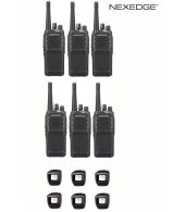 Set van 6 Kenwood NX-1300NE3 UHF Nexedge IP54 5Watt Portofoon met tafellader