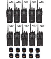 Set van 10 Wouxun KG-988 UHF IP66 8Watt Portofoon met D-shape oortje
