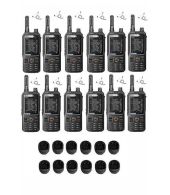 Set van 12 Inrico T320 V2 4G LTE Zello Portofoon, GPS, Wifi met tafellader en beveiliging oortje