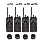 Set van 4 Wouxun KG-988 UHF IP66 8Watt Portofoon met D-shape oortje