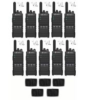 Set van 10 Cobra PX650 UHF PMR446 portofoons met beveiliging oortje