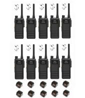 Set van 10 Hytera HP605 UHF DMR IP67 5Watt met tafellader en D-shape oortje