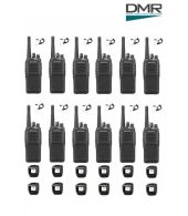 Set van 12 Kenwood NX-1300DE3 UHF DMR IP54 5Watt Portofoon met tafellader en Beveiliging oortje