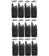 Set van 12 Retevis RT622 vergunning vrije UHF mini portofoons met D-shape oortje
