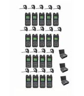 Set van 18 Inrico T330 4G LTE Zello Smart Portofoon IP68 met Bluetooth oortje en koffer