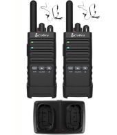 Set van 2 Cobra PX650 UHF PMR446 portofoons met beveiliging oortje