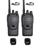 Set van 2 Wouxun KG-969 UHF IP65 10Watt Portofoons met tafellader en D-shape oortje