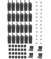 Set van 24 Inrico T522A IP66 4G LTE POC Zello K1 2-Pins met beveiliging oortje en koffer