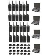 Set van 24 Motorola XT420 UHF IP55 PMR446 Portofoon met laders en koffer