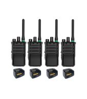 Set van 4 Caltta PH600 UHF DMR IP68 4Watt GPS, Bluetooth met tafellader 