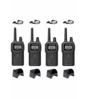 Set van 4 Kenwood PKT-300 ProTalk XLS IP52 PMR446 mini portofoons en D-shape oortje