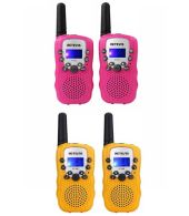 Set van 4 Retevis RT388 walkie talkies 2x roze en 2x geel OP=OP