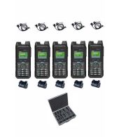 Set van 5 Inrico T330 4G LTE Zello Smart Portofoon IP68 met tafellader beveiliging oortje en koffer