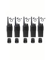 Set van 5 Motorola DP1400 UHF Analoog IP54 5Watt met tafellader en D-shape oortje