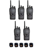 Set van 5 Wouxun KG-969 UHF IP65 10Watt Portofoons met tafellader 
