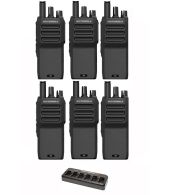 Set van 6 Motorola R2 UHF DMR Digitaal IP55 5Watt met multilader