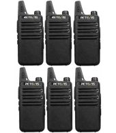Set van 6 Retevis RT622 vergunning vrije UHF mini portofoons PMR446