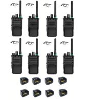 Set van 8 Caltta PH600 UHF DMR IP68 4Watt GPS, Bluetooth met tafellader en beveiliging oortje